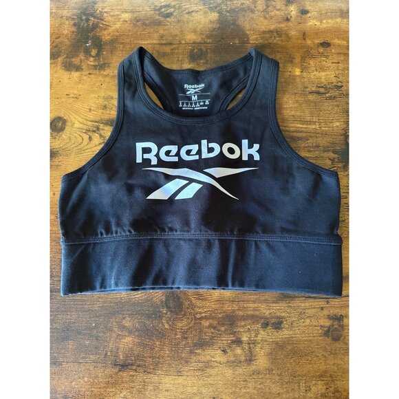 Reebok Womens Black Sports Bra Medium - Picture 1 of 13